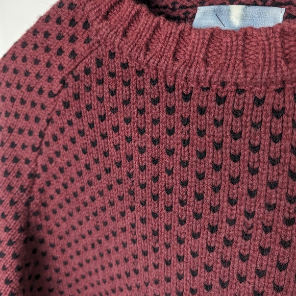 Saturdays NYC Surf Sweater, Burgundy & Black 100% Wool, Size M EUC - Picture 3 of 10